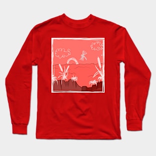 Maroon landscape Long Sleeve T-Shirt